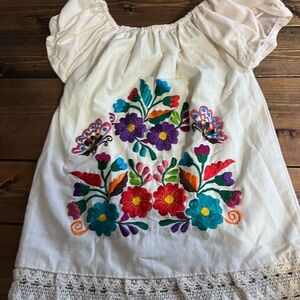 Toddler’s Mexican Floral Embroidered Off-Shoulder Top